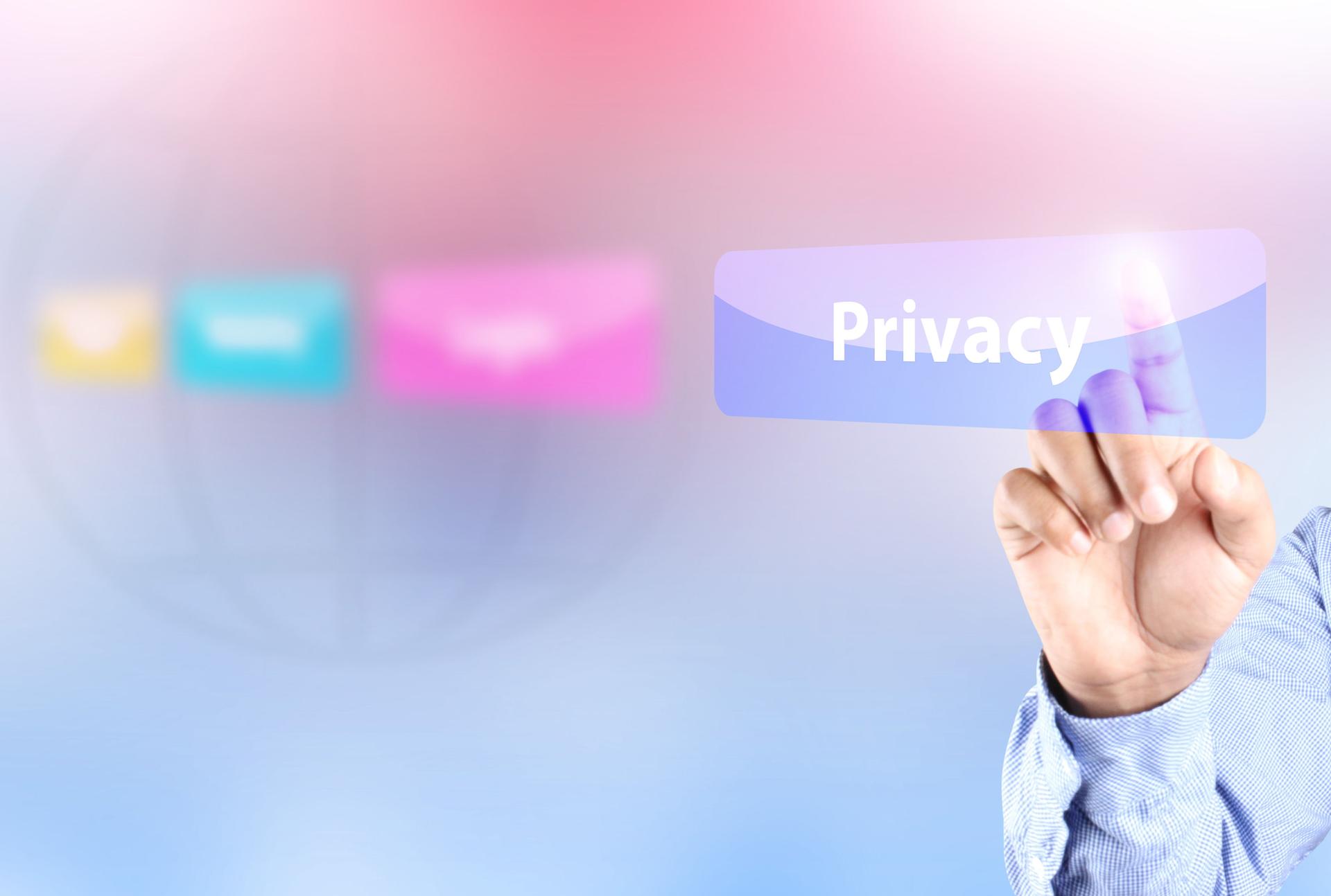Hand pressing privacy button